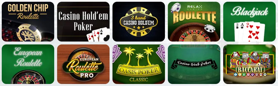 Jeux de table au Spin Mama Casino